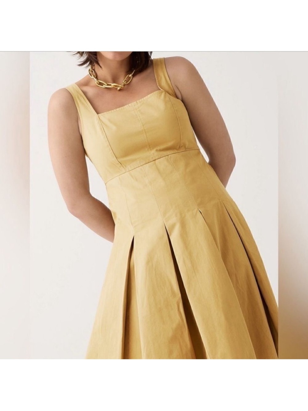 JCREW | Sleeveless Square-neck MIDI in Camel πͺ - Picture 6 of 11